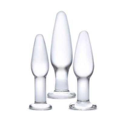 set of 3 glass anal dildos