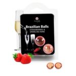 Secret Play - Бразилски топчиња за масажа -Јагода и Шампањ